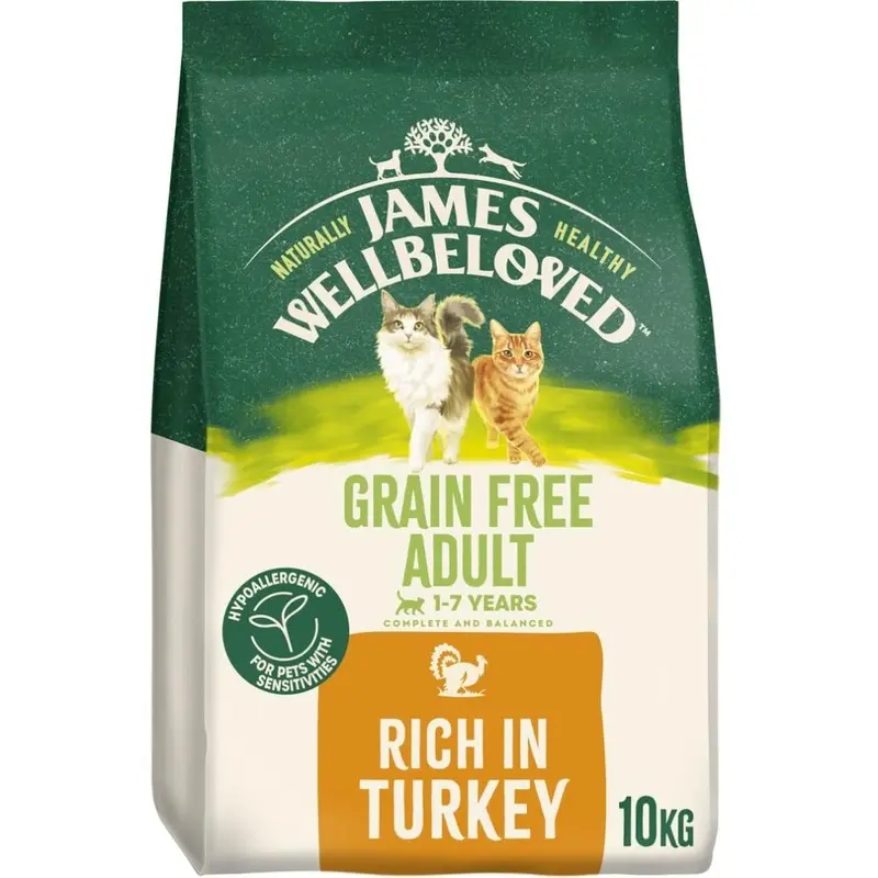 New James Wellbeloved Cat Adult Hypoallergenic Dry Food Free Turkey 10 Kg Grain 10Kg