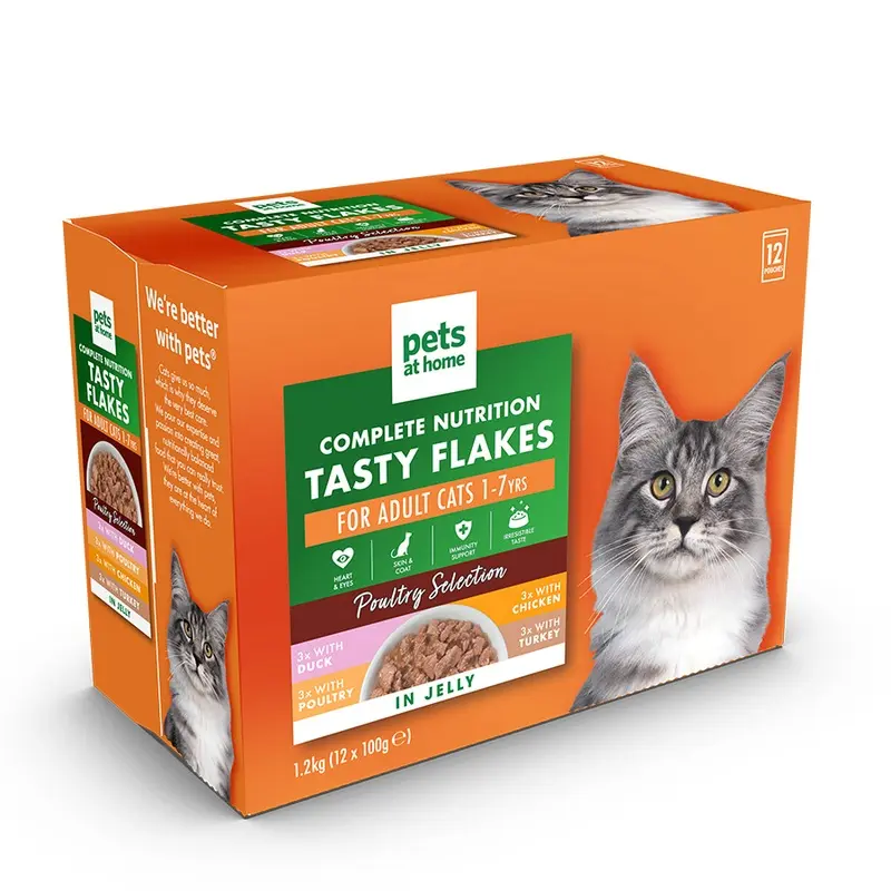 Pets At Home Tasty Flakes Poultry Selection In Jelly Wet Adult Cat Food 12X100G
