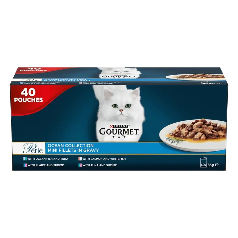 Gourmet Perle Pouches Mixed Pack 40 X 85G - Ocean Collection In Gravy