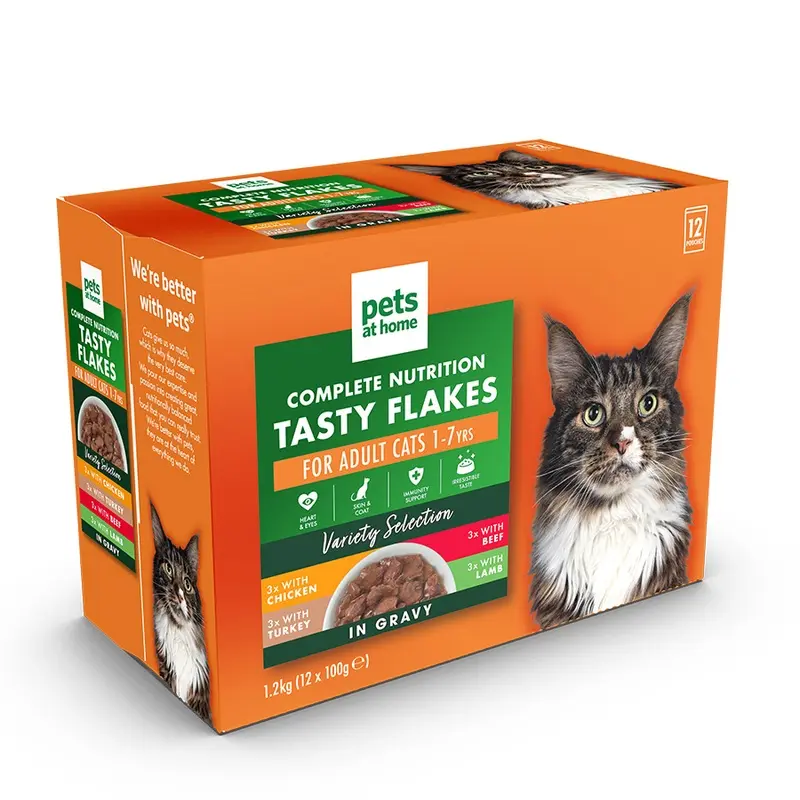 Pets At Home Tasty Flakes Variety Selection In Gravy Wet Adult Cat Food 12X100G