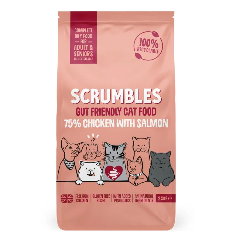 Scrumbles Complete Dry Adult And Senior Cat Food Chicken And Salmon 2.5Kg