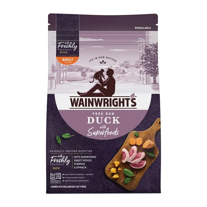 Wainwrights Free Run Duck With Superfoods Dry Adult Cat Food 1.5Kg