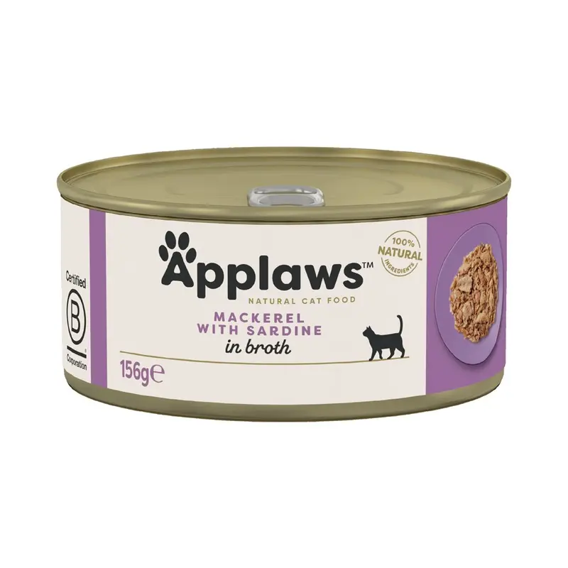 Applaws Adult Cat Cans Tuna/Fish In Broth 156G - Mackerel With Sardine (6 X 156G)