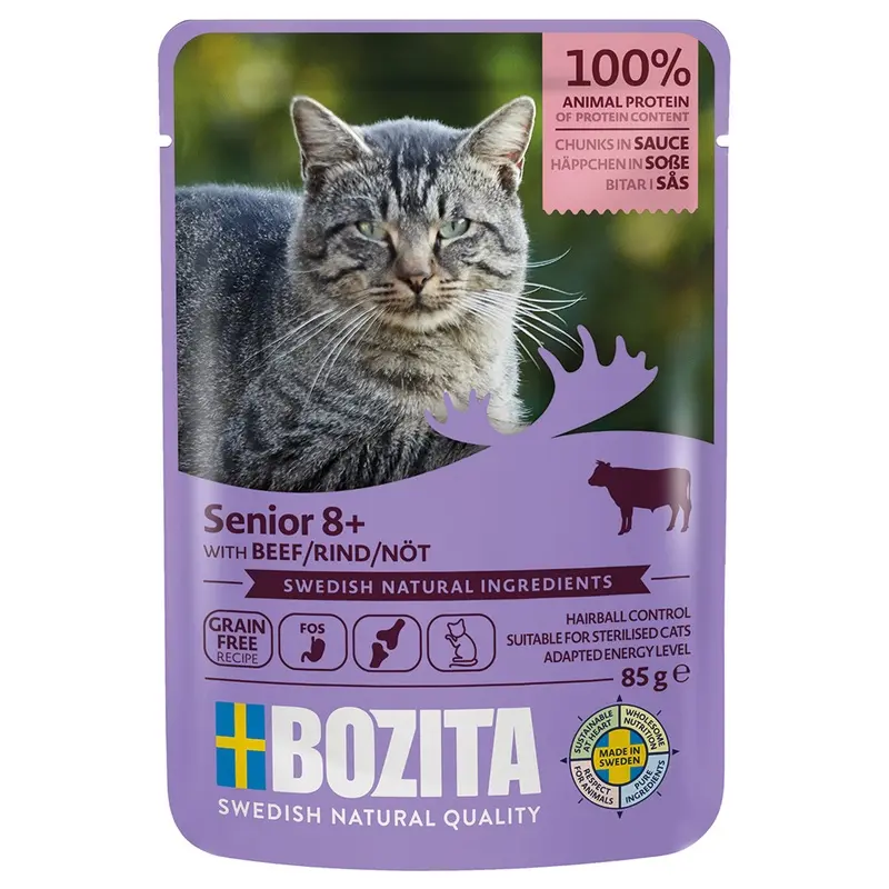 Bozita Morsels In Sauce Senior 8+ 12 X 85G - Beef