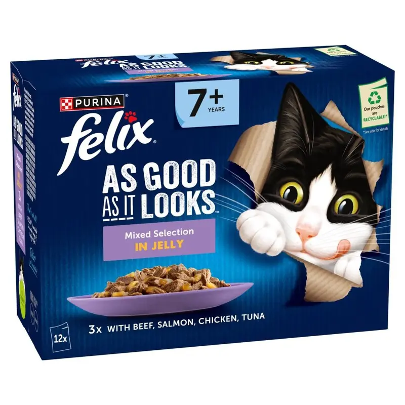 Felix Senior As Good As It Looks 12 X 85G - Mixed Selection In Jelly (12 X 85G)