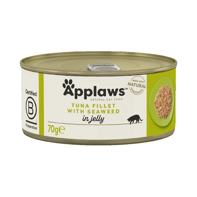 Applaws Natural Wet Adult Cat Food Tuna Fillet With Seaweed In Jelly 70G