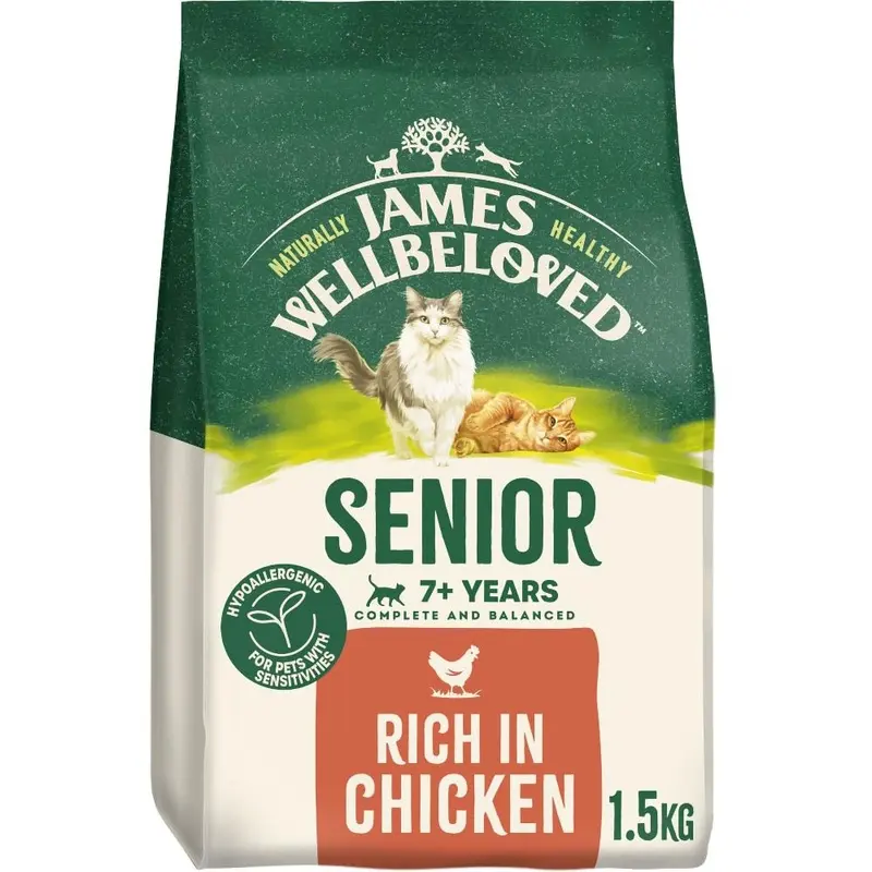 James Wellbeloved Cat Senior Hypoallergenic Dry Food Chicken 1.5 kg