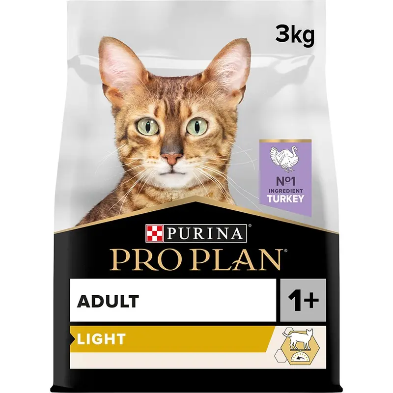 Pro Plan Light Dry 1+ Adult Cat Food Turkey 3Kg