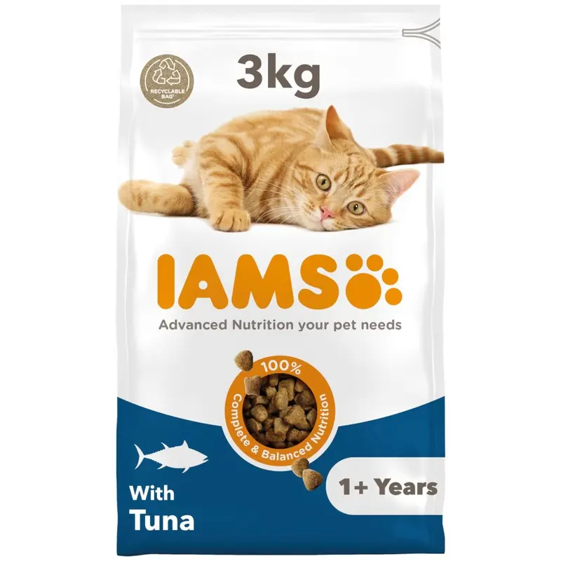 Iams Adult Complete Dry Cat Food Tuna - Supports Strong Immune System 3Kg