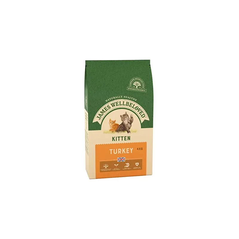 James Wellbeloved Kitten Turkey 4 Kg Bag, Hypoallergenic Dry Cat Food 4Kg