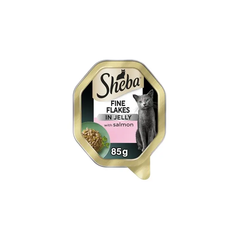 Sheba Salmon Fine Flakes Cat Food Tray With In Jelly 2X11x85g