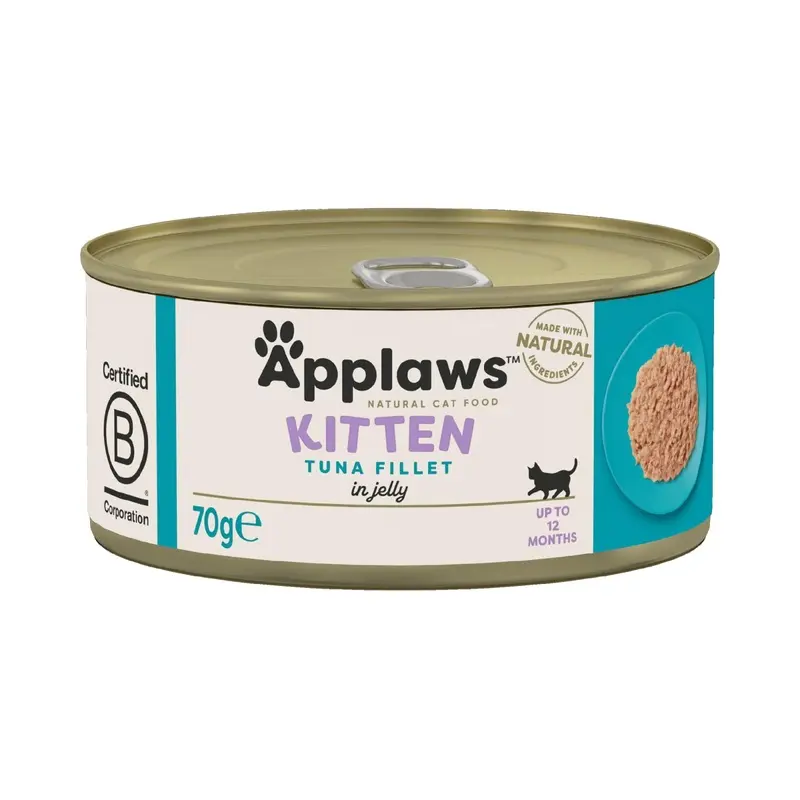 Applaws Natural Tuna Fillet In Jelly Tins Kitten Food - X 70G Size 24