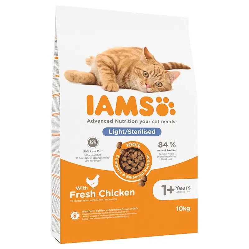 Iams Advanced Nutrition Light/Sterilised Cat With Chicken - 10Kg