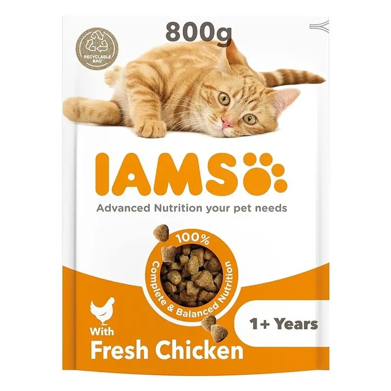 Iams Complete Dry Cat Food For Adult 1+ Cats With Chicken 800 G Size 1