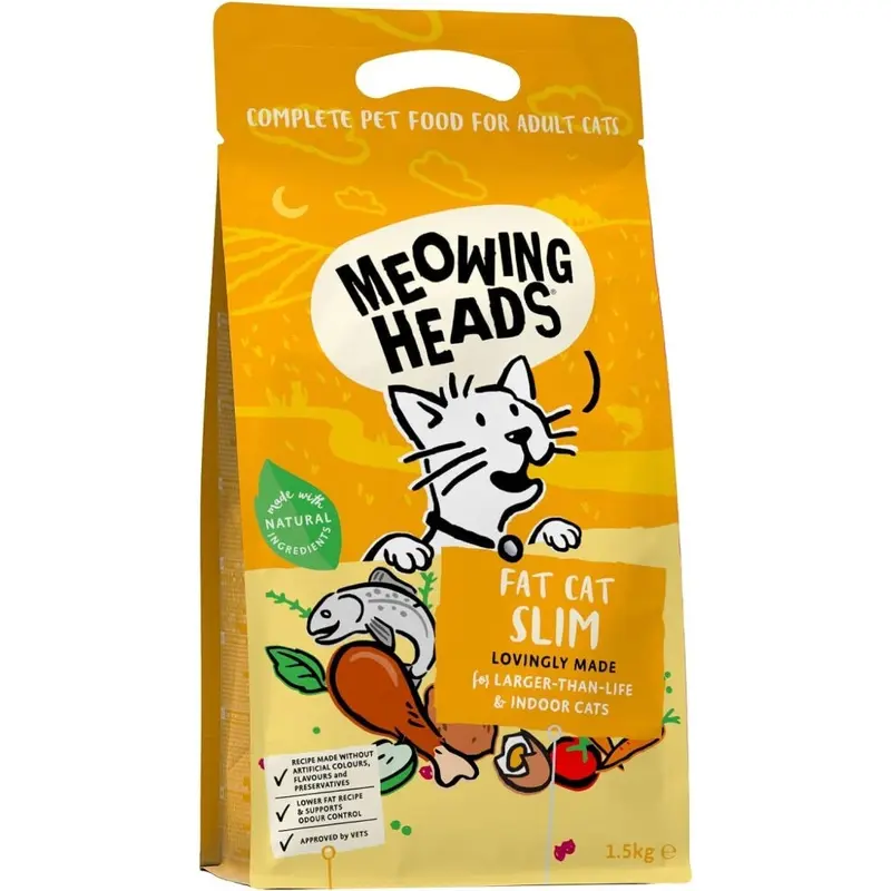 Meowing Heads Complete Dry Cat Food - Fat Cat Slim - Vet Approved 1.5Kg