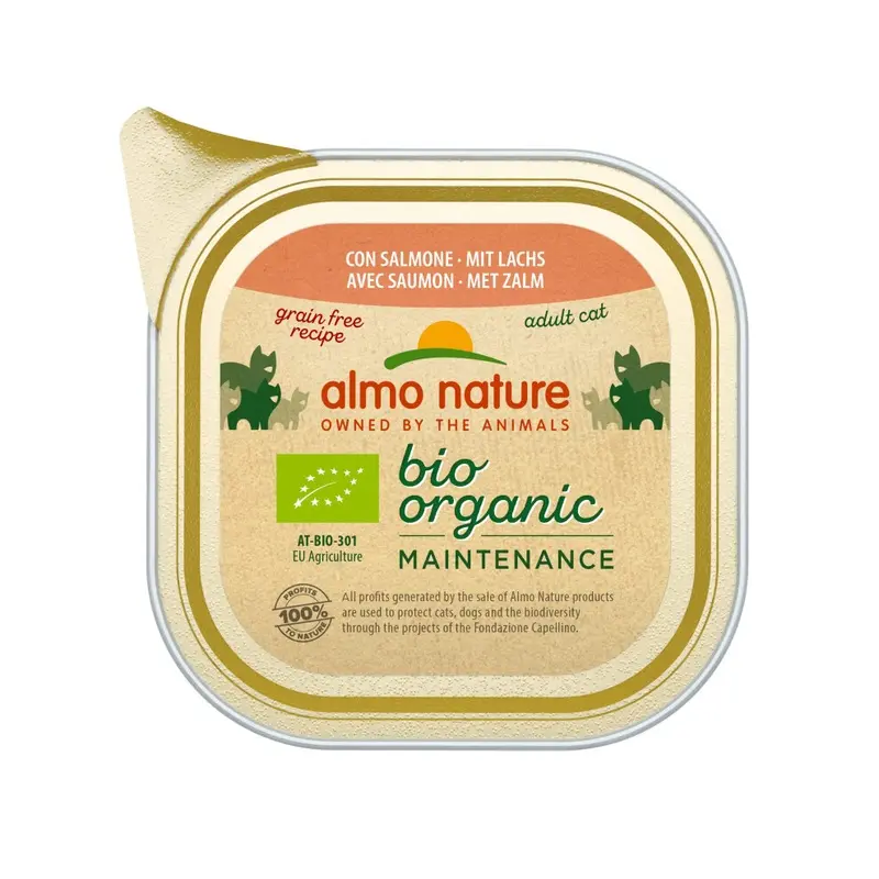 Almo Nature Salmon Biorganic Wet Food For Adult Cats With (Pack Of X 85G) Size 19