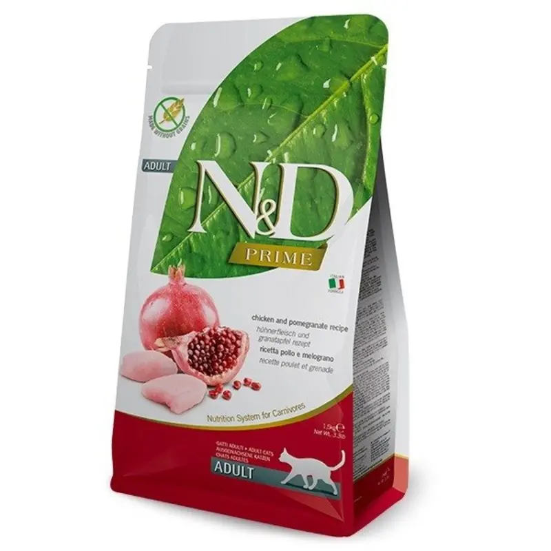 Farmina Nandd Prime In Chicken And Pomegranate For Adult Cats - Grain/Orange 300G