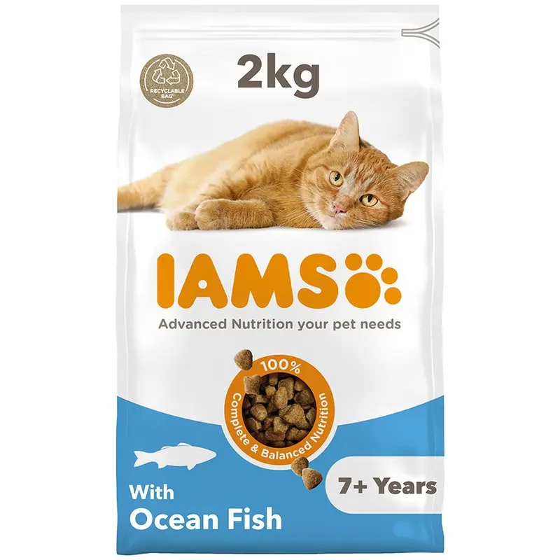 Iams Dry Senior Cat Food Ocean Fish 2Kg
