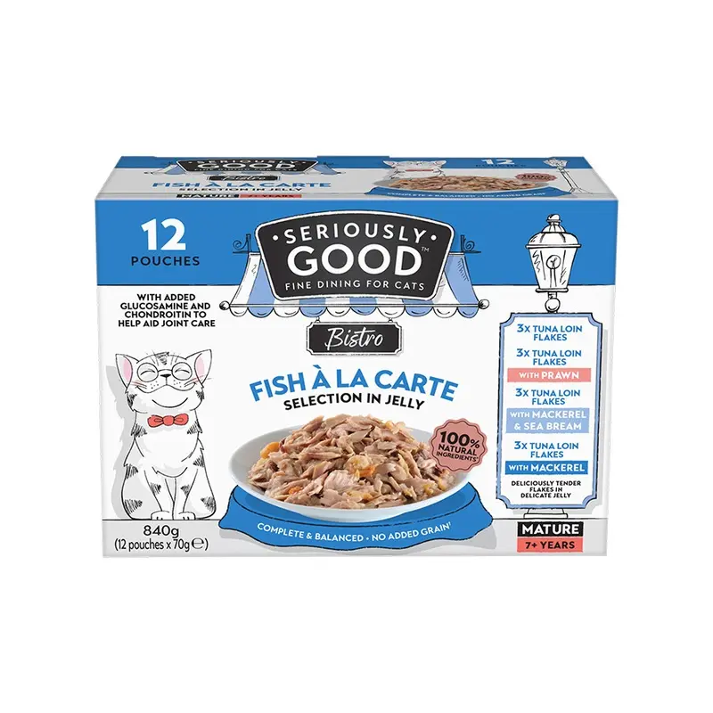 Seriously Good A La Carte Selection Wet Mature Cat Food Fish In Jelly 1270G