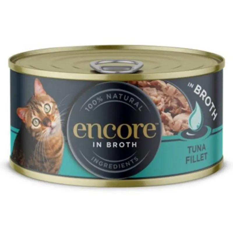 Encore Adult Wet Cat Food Tin - Tuna Fillet In Broth (Pack Of 12) 70G