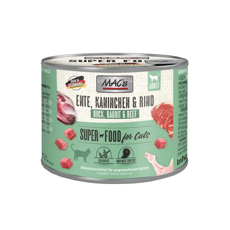 Macs Cat 6 X 200G - Duck, Rabbit & Beef