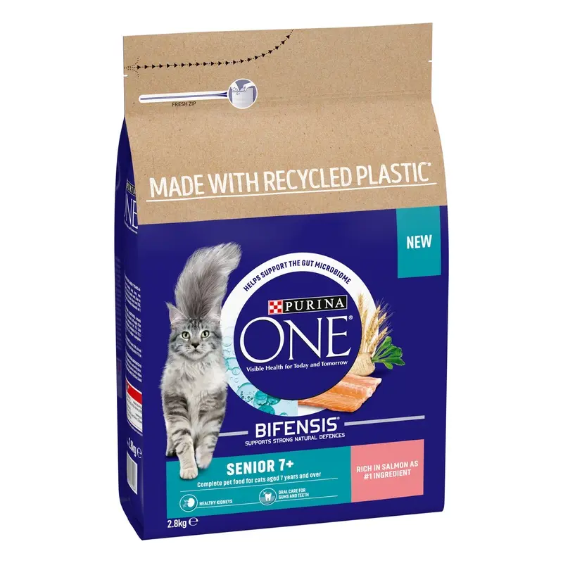 Purina One Senior 7+ Salmon & Whole Grains Dry Cat Food - 2.8Kg