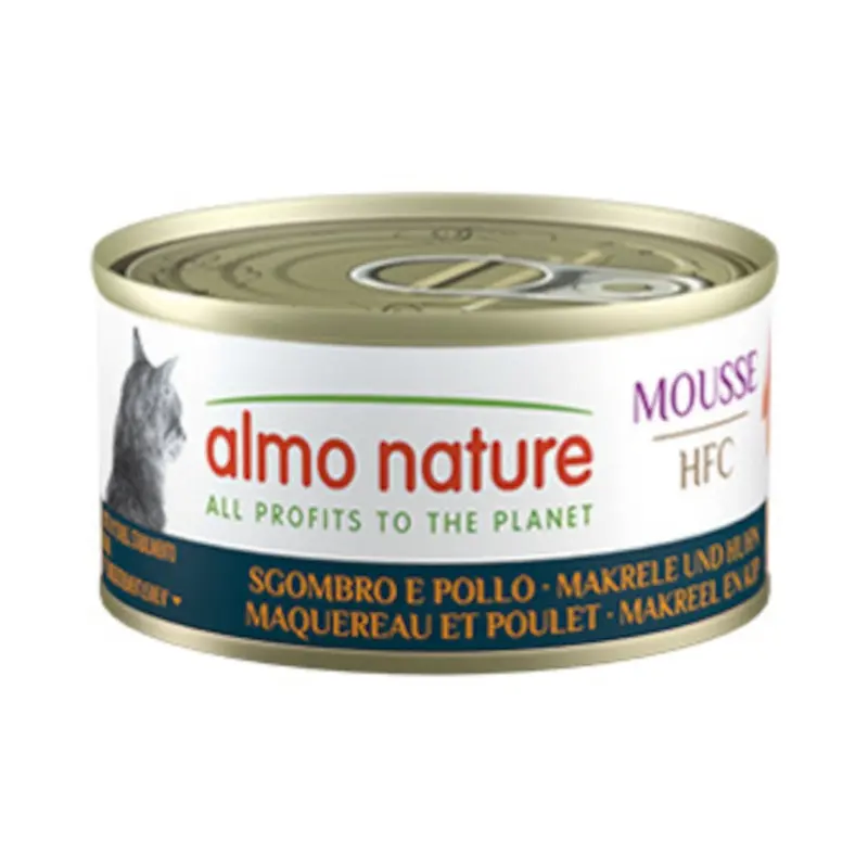 Almo Nature Hfc Cat Mousse 6 X 70G - Mackerel & Chicken
