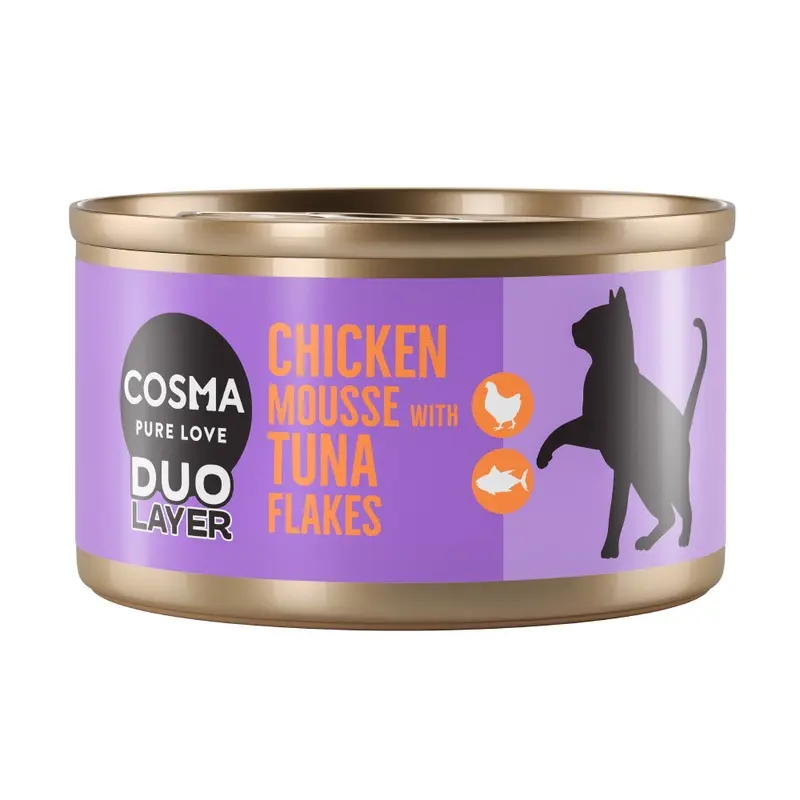 Cosma Duo Layer 6 X 70G - Chicken Mousse With Tuna Flakes