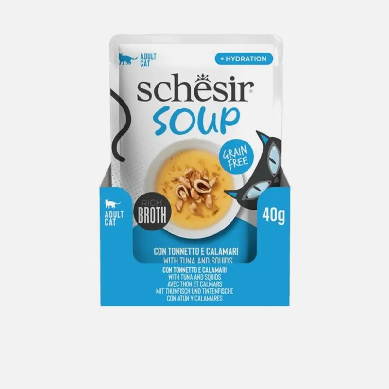 Schesir Light Cat Soup With Tuna And Squids | : 12X40g 40G