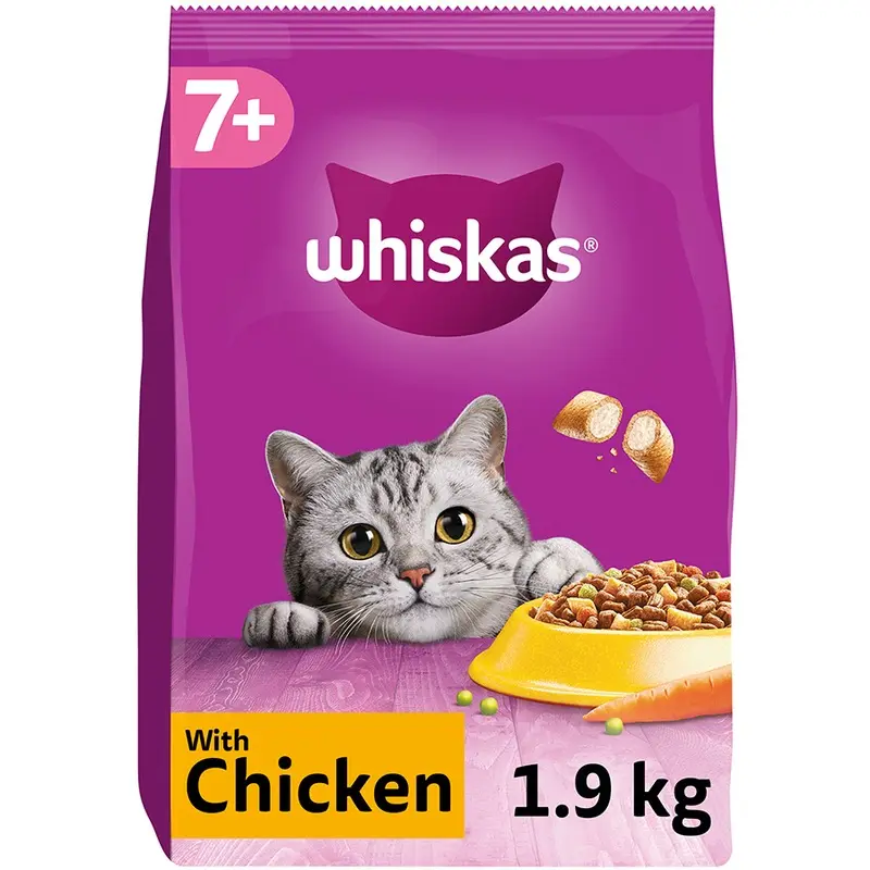 Whiskas 7+ Chicken Dry Adult Cat Food 1.9Kg