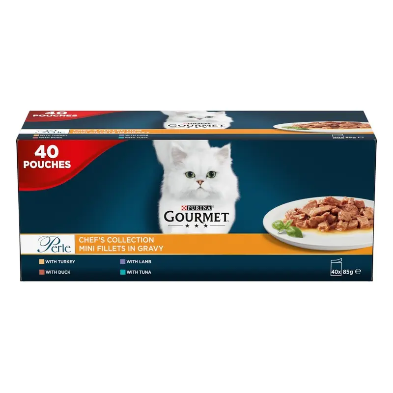 Gourmet Perle Pouches Mixed Pack 40 X 85G - Chefs Collection In Gravy