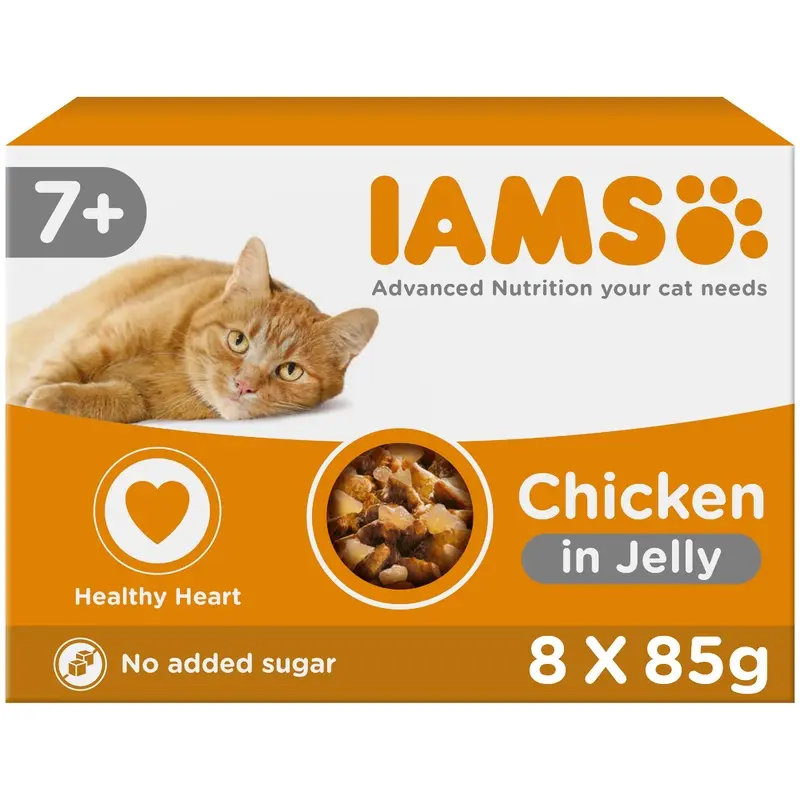 Iams Delights Senior Wet Cat Food Chicken In Jelly 8 X 85G