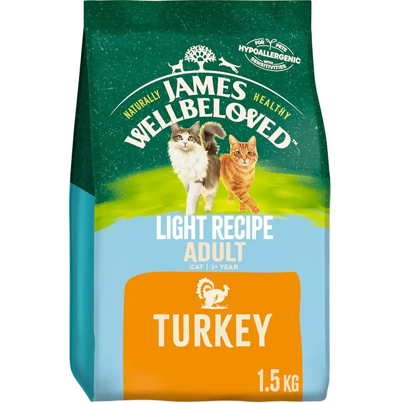James Wellbeloved Light Dry Adult Cat Food Turkey 1.5Kg