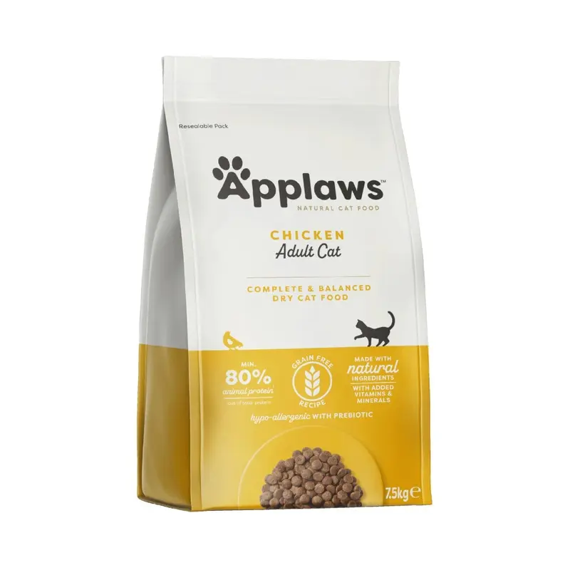 New Applaws Complete Natural Dry Cat Food, Free, Adult, Chicken, Grain 9100934 7.5Kg