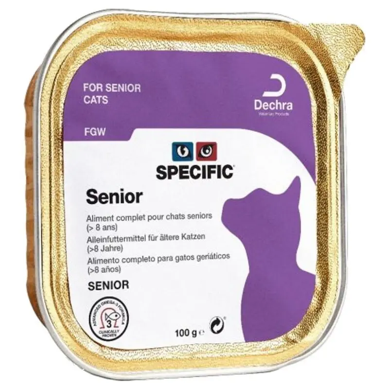 New Dechra (7X100g) Specific Fgw Senior Cat Wet Food Foil Trays