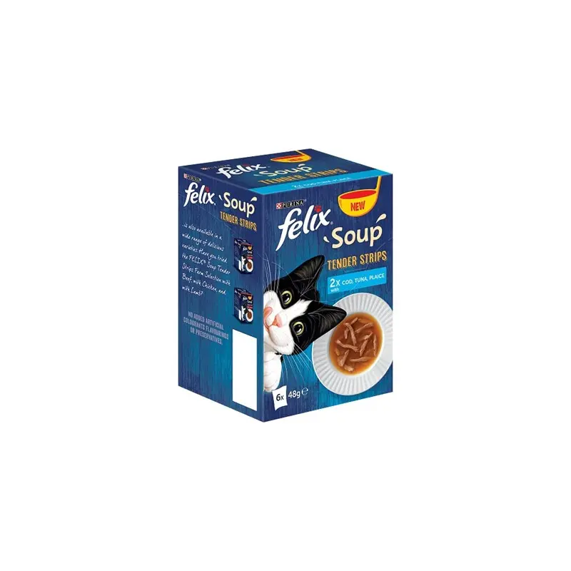 Felix Soup Cat Food Fish Selection Tender Strips, 6X48g (Pack Of 8) Size 8