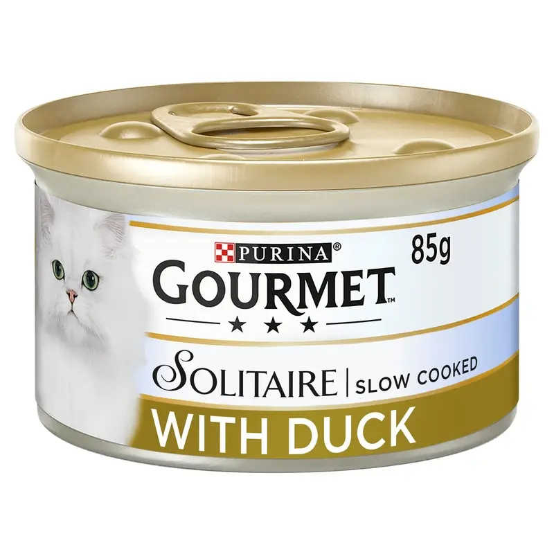 Gourmet Solitaire Tinned Cat Food with Duck 85g, Pack of 12