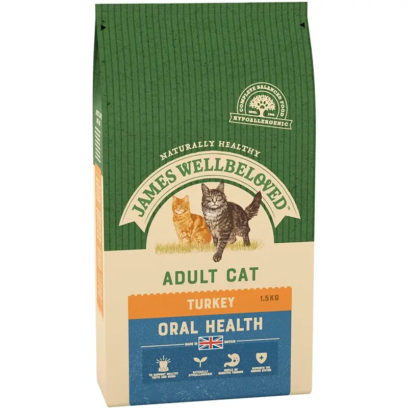 James Wellbeloved Complete Dry Oralcare Cat Food Turkey And Rice, 1.5 Kg 1.5Kg