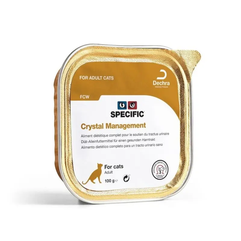 New Dechra (7 X 100G Trays) Specific Fcw Crystal Management Wet Cat Food Size 7