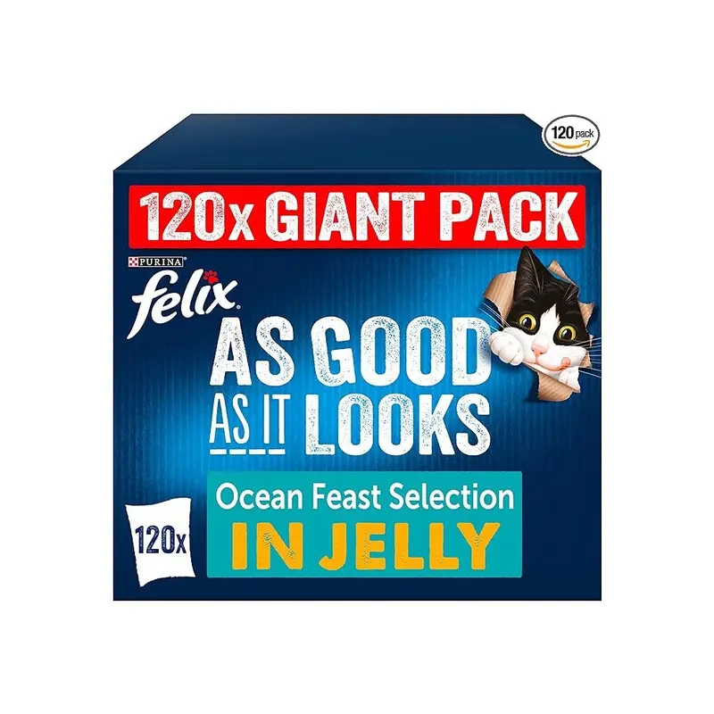 New Felix As Good As It Looks Ocean Feasts Wet 120X100g Cat Food