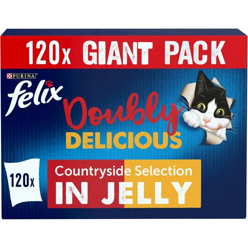 New Felix Doubly Delicious Meat Cat Food 120X100g