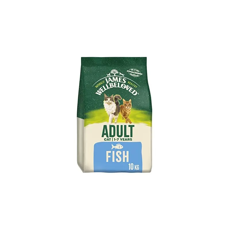 New James Wellbeloved Adult Fish 10 Kg Bags, Hypoallergenic Dry Cat Food 03Jw12 10Kg