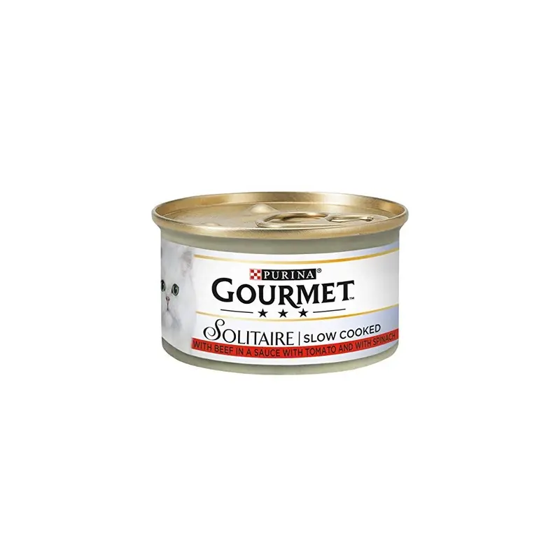 Purina Gourmet Solitaire Beef With Tomato Sauce And Spinach, - Pack Of 12 85G