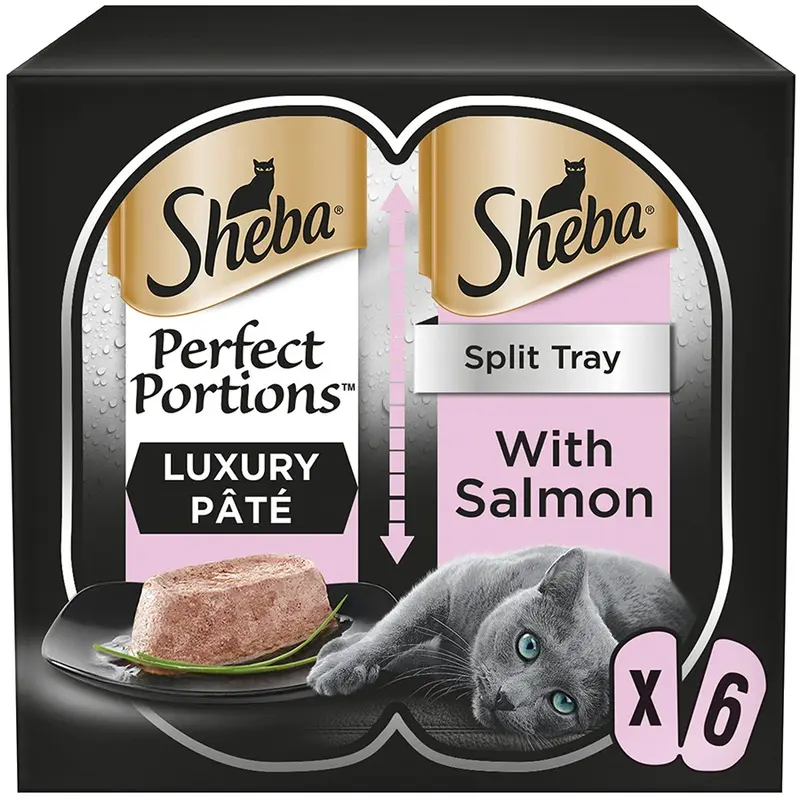 Sheba Perfect Portions Wet Adult Cat Food Salmon In Loaf 3 X 75G Trays