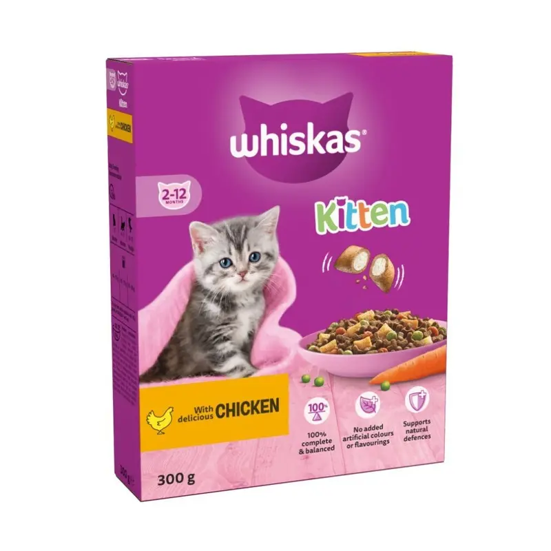 Whiskas Kitten Chicken Dry Cat Food (Pack Of 6) 300G