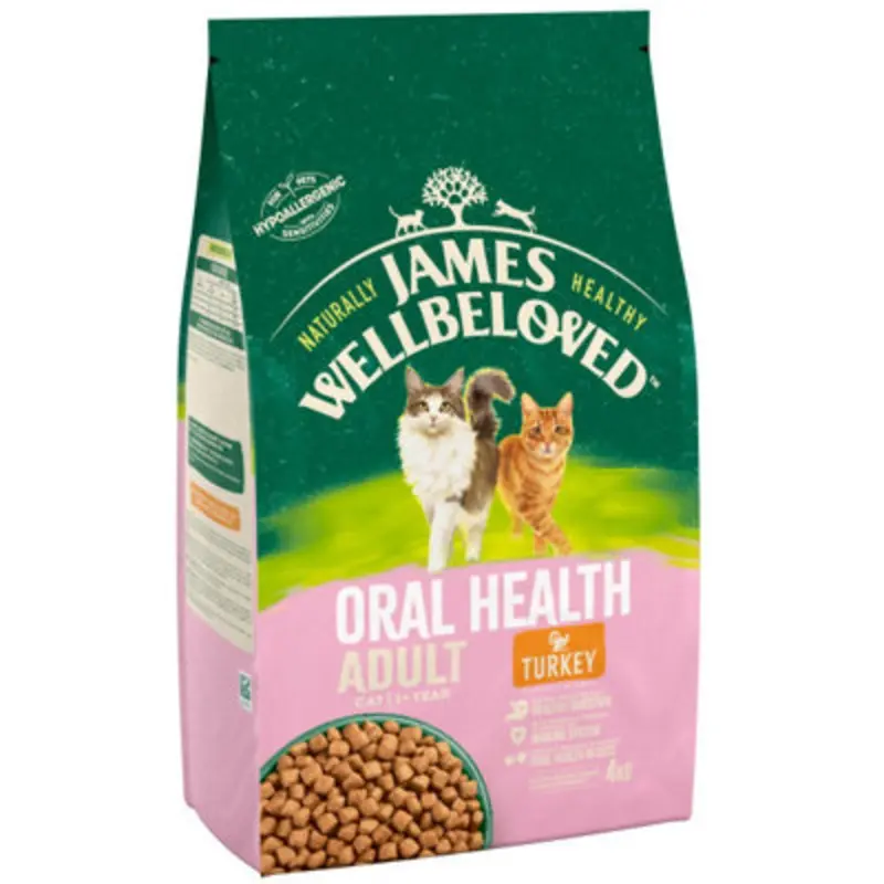 James Wellbeloved Turkey & Rice Cat Oral Health Food Large