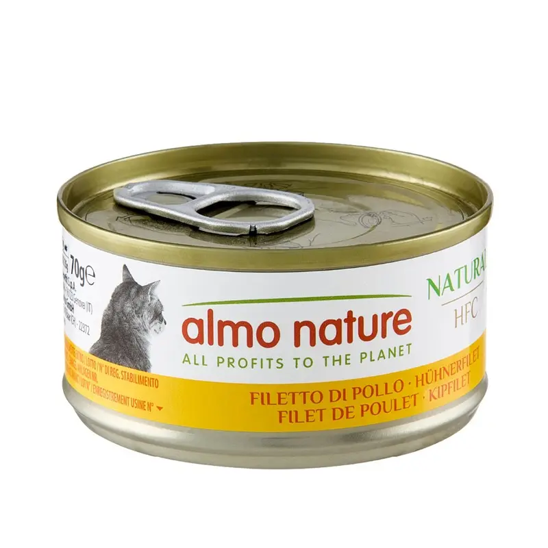 Almo Nature 70G Almo Nature Hfc Natural Cans For Cats 6 X 70G - Chicken Fillet