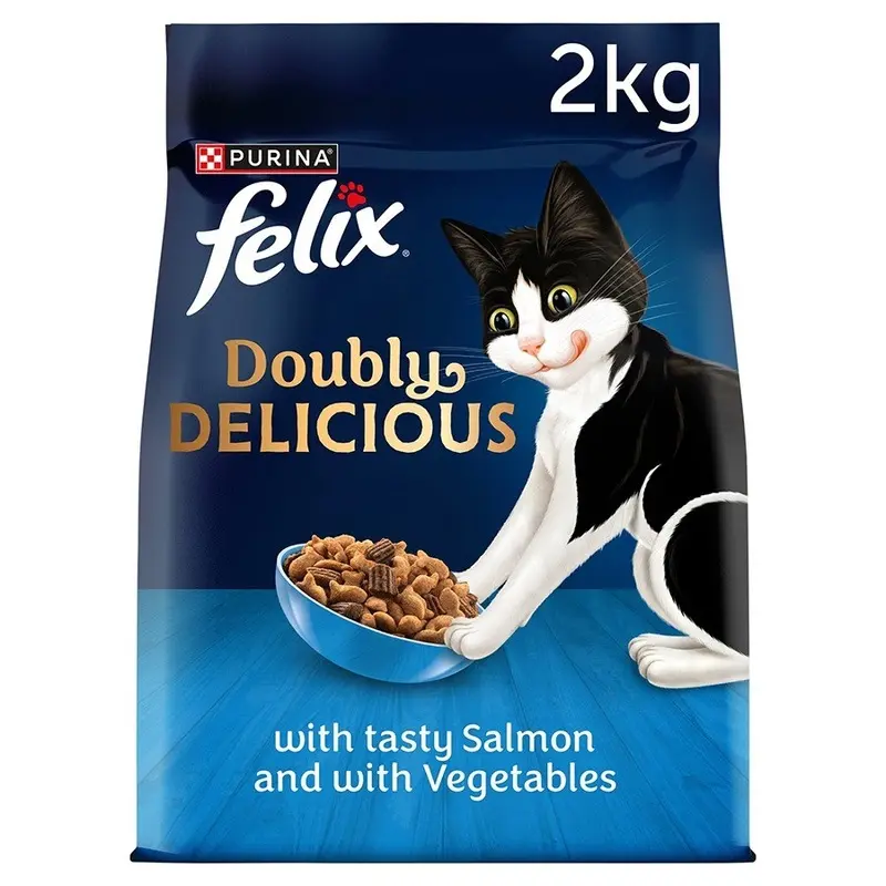 Felix Doubly Delicious And Vegetables Dry Cat Food - Salmon 2Kg