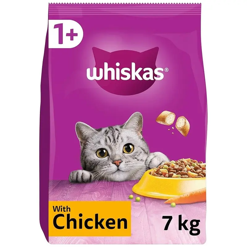 New Whiskas 1+ Adult Chicken, Adult Dry 7 Kg ( Pack Of 1) Cat Food 7Kg