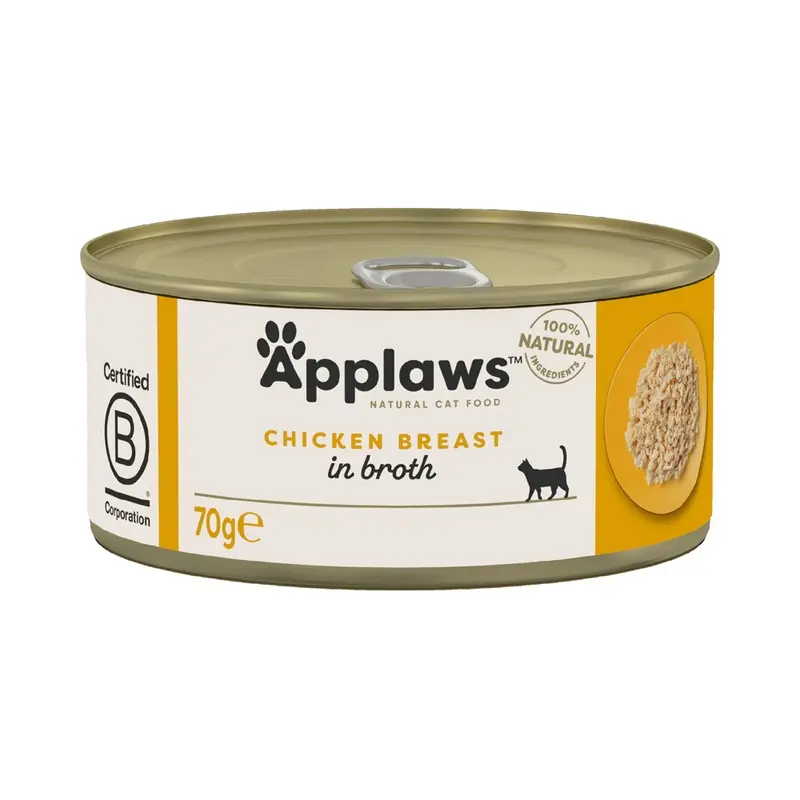 Applaws Adult Cat Cans Chicken In Broth 70G - Chicken Breast (24 X 70G)